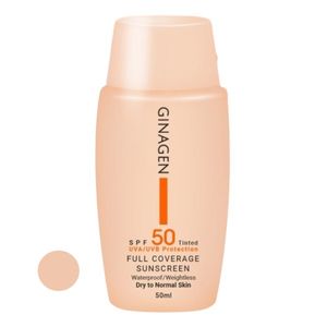 کرم ضد آفتاب رنگی ژیناژن مدل spf 50 مناسب انواع پوست حجم 50 میلی لیتر