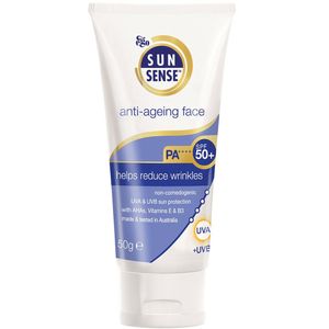 کرم ضد آفتاب سان سنس مدل anti aging spf50plus حجم 50 میلی لیتر
