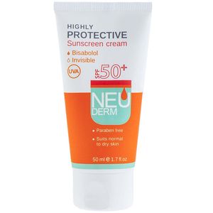 کرم ضد آفتاب نئودرم مدل highly protective invisible spf50 حجم 50 میلی لیتر