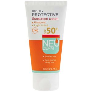کرم ضد آفتاب نئودرم مدل highly protective spf50 حجم 50 میلی لیتر
