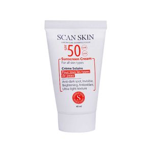 کرم ضد آفتاب و ضد لک بی رنگ اسکن اسکین مدل spf50 مناسب انواع پوست حجم 40 میلی لیتر