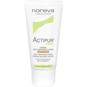 کرم ضد جوش نوروا سری actipur مدل golden tinted حجم 30 میلی لیتر