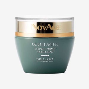 کرم ضد چروک شب اوریفلیم مدل 33982 novage ecollagen wrinkle power حجم 50 میلی لیتر