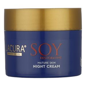 کرم ضد چروک شب لاکورا مدل soy restorative حجم 50 میلی لیتر