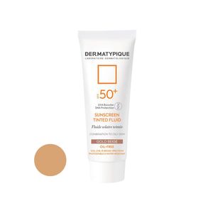 کرم ضدآفتاب رنگی درماتیپیک spf50 مدل tinted fluid مناسب پوست های چرب حجم 50 میلی لیتر