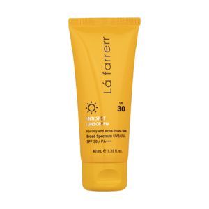 کرم ضدآفتاب و ضد لک بی رنگ لافارر مدل spf 30 مناسب پوست های چرب حجم 40 میلی لیتر