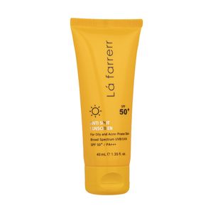 کرم ضدآفتاب و ضد لک بی رنگ لافارر مدل spf 50 مناسب پوست های چرب حجم 40 میلی لیتر
