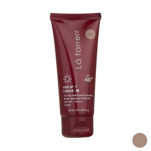 کرم ضدآفتاب و ضد لک رنگی لافارر مدل spf 40 light مناسب پوست های چرب حجم 40 میلی لیتر
