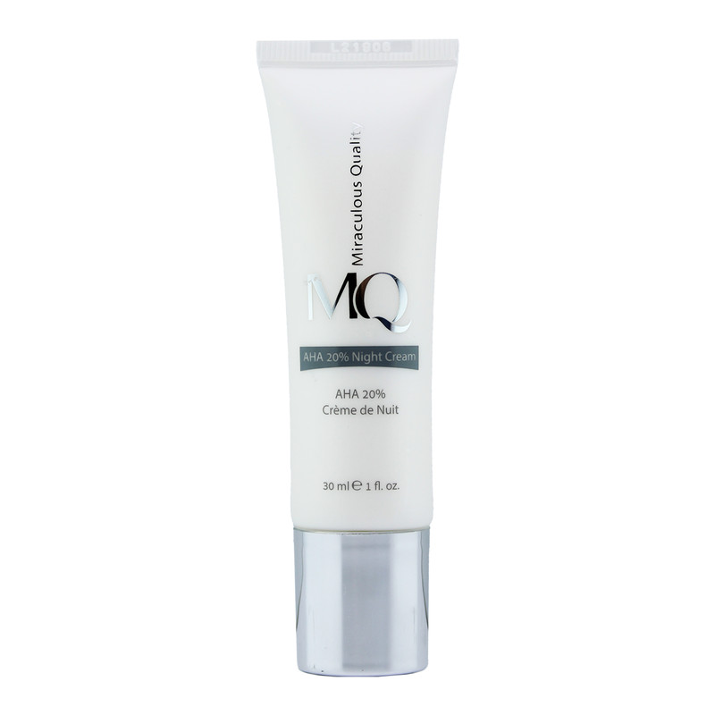 کرم لایه بردار ام کیو مدل aha 20درصد night cream حجم 30 میلی لیتر