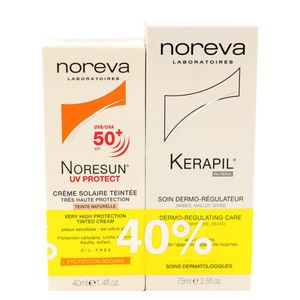 کرم لایه بردار نوروا مدل kerapil به همراه کرم ضد آفتاب نوروا مدل noresun