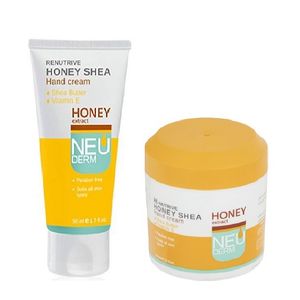 کرم مرطوب کننده دست نئودرم مدل honey shea حجم 150 میلی لیتر به همراه کرم مرطوب کننده دست نئودرم مدل re nutrive honey shea حجم 50 میلی لیتر