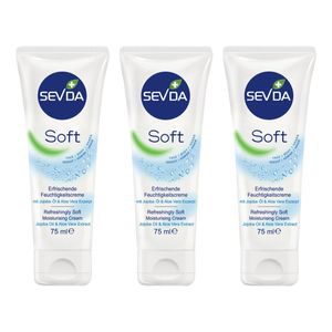 کرم مرطوب کننده سودا مدل soft حجم 75 میلی لیتر مجموعه 3 عددی