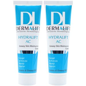 کرم مرطوب کننده پوست چرب درمالیفت مدل hydralift ac cream حجم 50 میلی لیتر بسته دو عددی