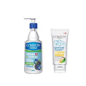 کرم مرطوب کننده کامان مدل normal b complex حجم 400 میلی لیتر به همراه کرم کامان مدل oil freeحجم 75 میلی لیتر