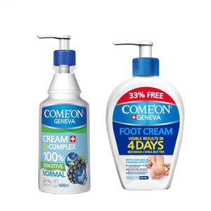کرم مرطوب کننده کامان مدل normal bcomplex حجم 400 میلی لیتر به همراه کرم ترک پا حجم 300 میلی لیتر