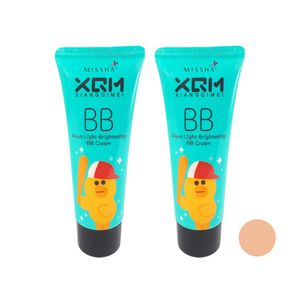 کرم پودر bb میشا مدل aqua brightening حجم 65 میلی لیتر مجموعه 2 عددی