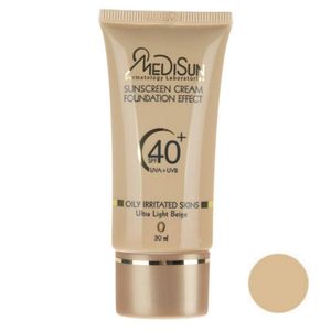 کرم پودر مدیسان سری oily_irritated skin مدل foundation effect no 0 حجم 30 میلی لیتر
