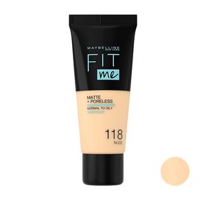 کرم پودر میبلین مدل fit me شماره 118 حجم 30 میلی لیتر