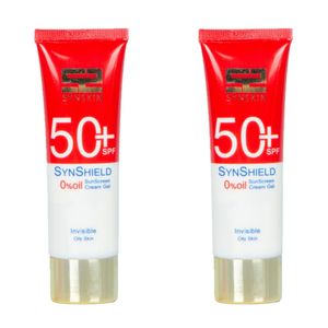 کرم ژل ضد آفتاب سان اسکین مدل invisible حجم 50 میلی لیتر مجموعه 2 عددی