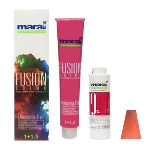 کیت رنگ مو مارال مدل fusion شماره 7.706 حجم 100 میلی لیتر رنگ قرمز بلوند پرتقالی