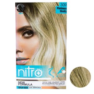 کیت رنگ مو و ابرو نیترو پلاس شماره 309 حجم 100 میلی لیتر رنگ صدفی پلاتینه