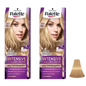 کیت رنگ مو پلت سری intensive شماره 4 10 حجم 50 میلی لیتر رنگ بلوند بژ مجموعه 2 عددی