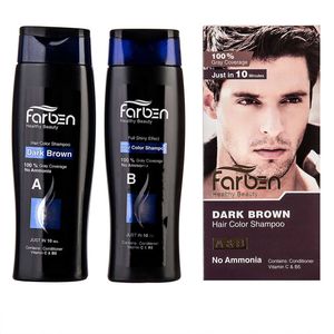 کیت شامپو رنگ فاربن مدل dark brown حجم 500 میلی لیتر بسته دو عددی