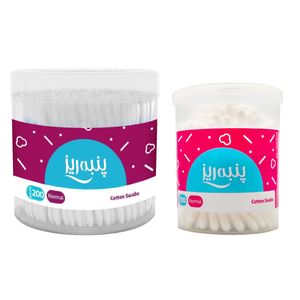 گوش پاک کن پنبه ریز cir_cle بسته 200 عددی به همراه گوش پاک کن پنبه ریز مدل cir_cle بسته 100 عددی