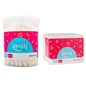 گوش پاک کن پنبه ریز مدل cir_cle بسته 100 عددی به همراه گوش پاک کن پنبه ریز مدل rect_angle بسته 100 عددی