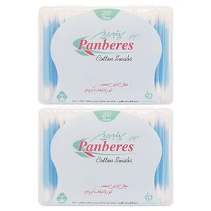 گوش پاک کن کتابی پنبه ریز بسته 200 تایی مجموعه 2 عددی