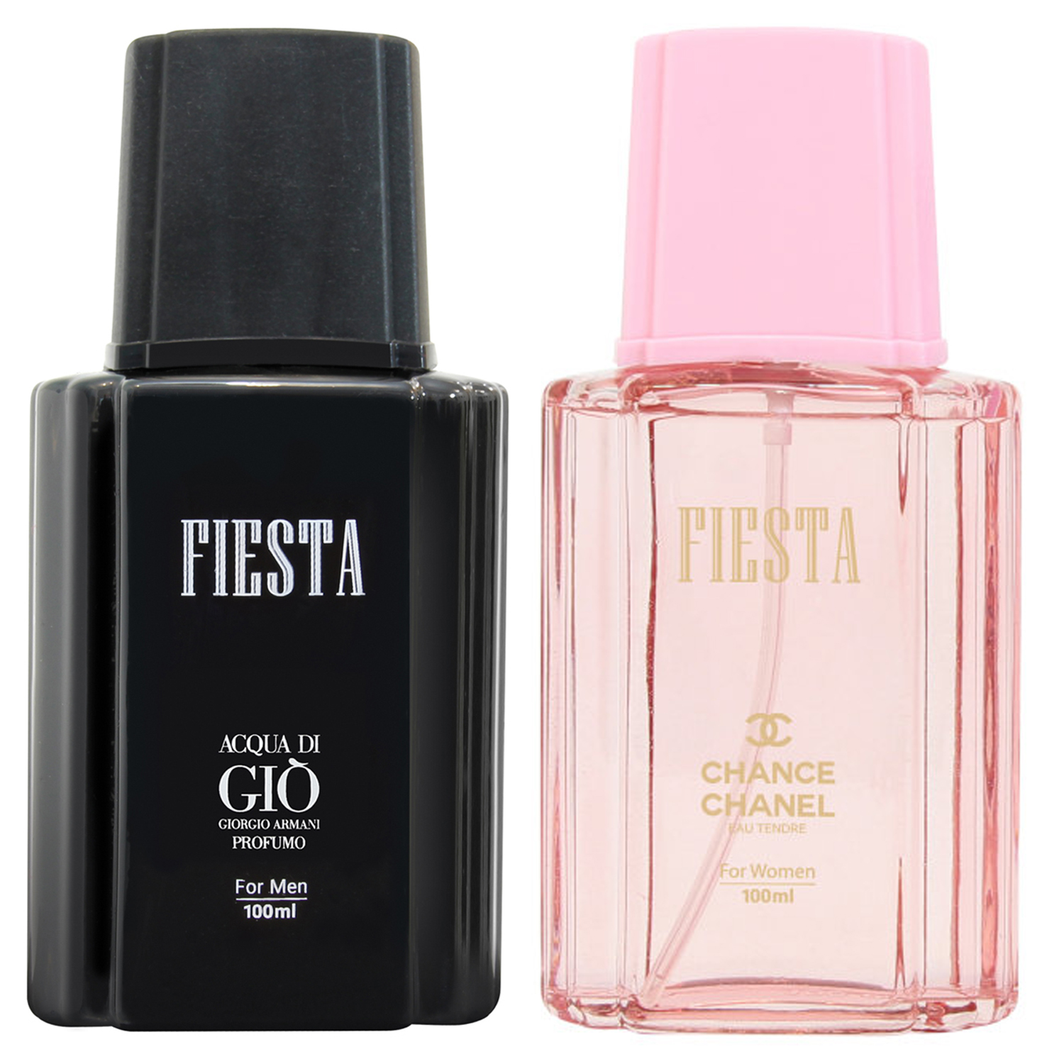 ادو پرفیوم زنانه فیستا مدل chanel chance tendre حجم 100 میلی لیتر به همراه ادو پرفیوم مردانه فیستا مدل acqua di gio profumo