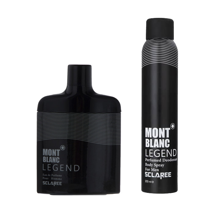 ادو پرفیوم مردانه اسکلاره مدل mont blanc legend حجم 85 میلی لیتر به همراه اسپری خوشبو کننده بدن مردانه اسکلاره مدل mont blanc legend حجم 200 میلی لیتر