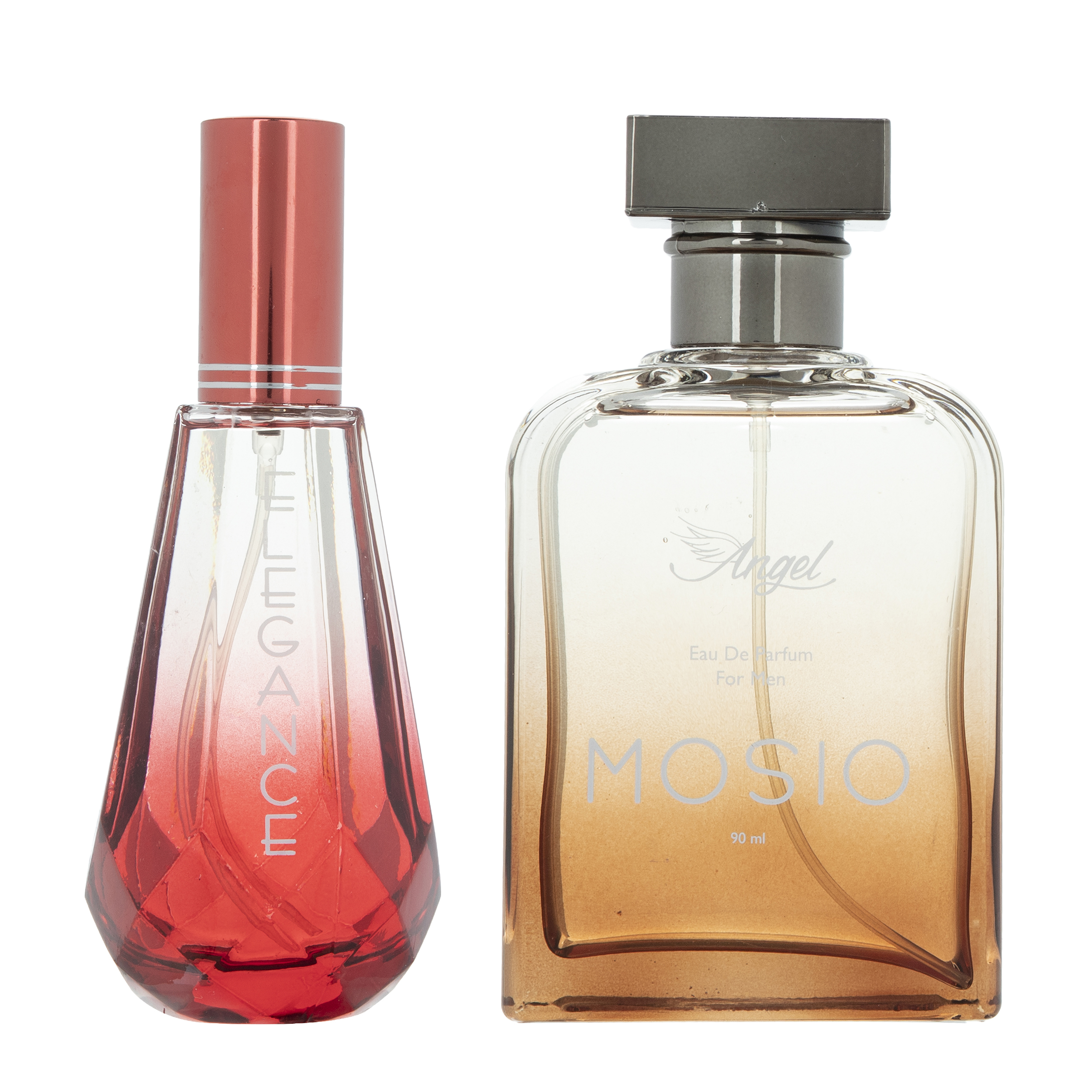 ادو پرفیوم مردانه انجل کرفت مدل mosio حجم 90 میلی لیتر به همراه ادوپرفیوم زنانه مدل elegance