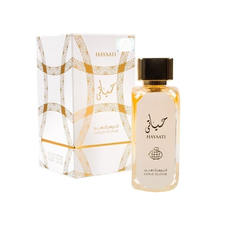 ادوپرفیوم فراگرنس ورد مدل hayaati gold elixir حجم 100 میلی‌لیتر
