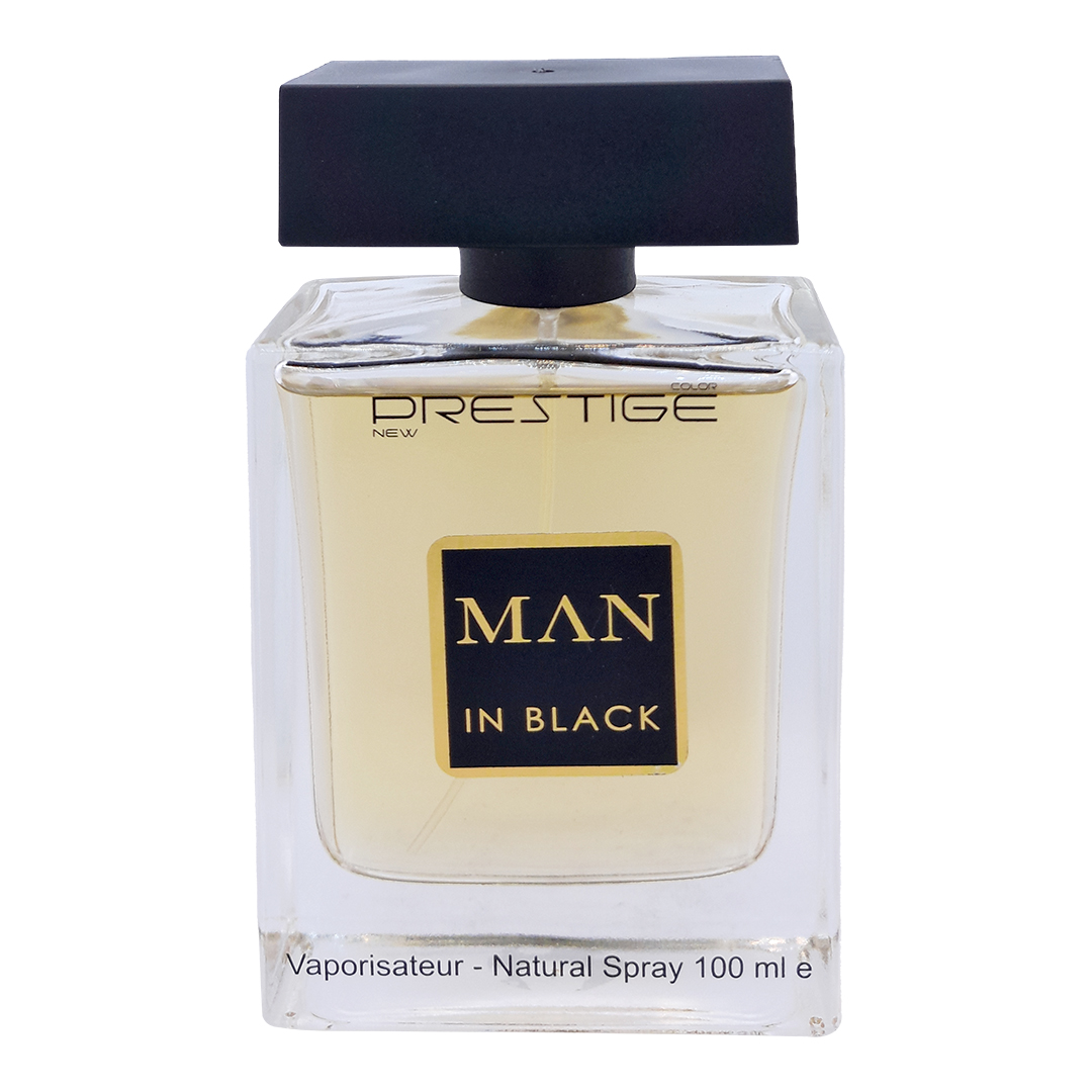 ادوپرفیوم نیو پرستیژ کالر مدل bvlgari man in black حجم 100 میلی‌لیتر