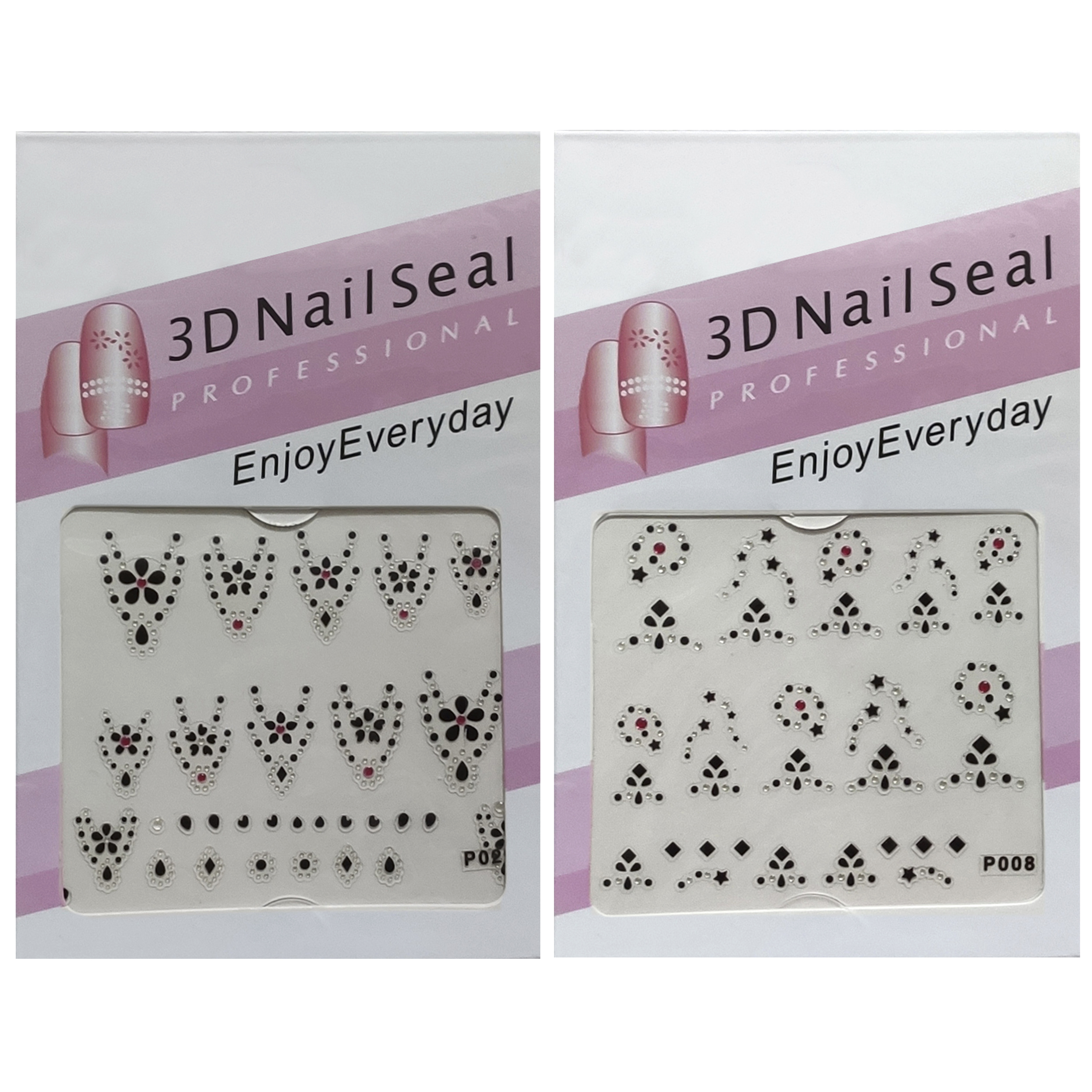 استیکر طراحی ناخن مدل p008 p009 کد rkh_1568 مجموعه 2 عددی