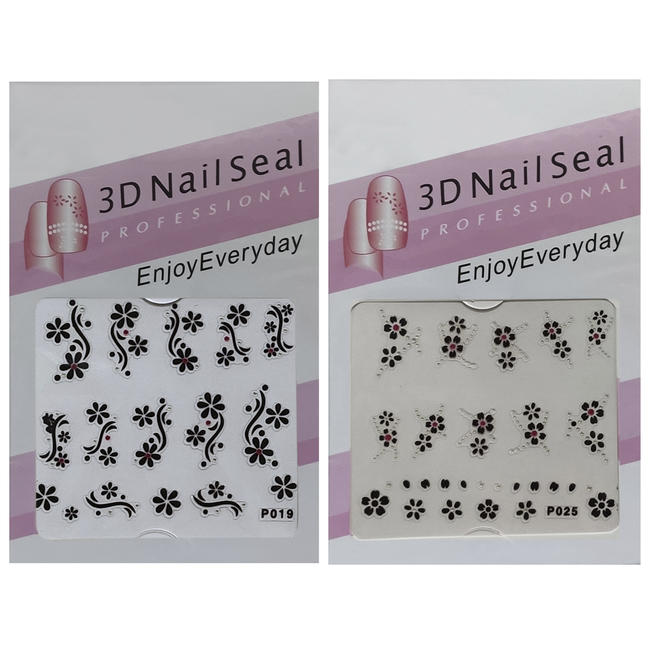 استیکر طراحی ناخن مدل p019 p025 کد rkh_1550 بسته 2 عددی