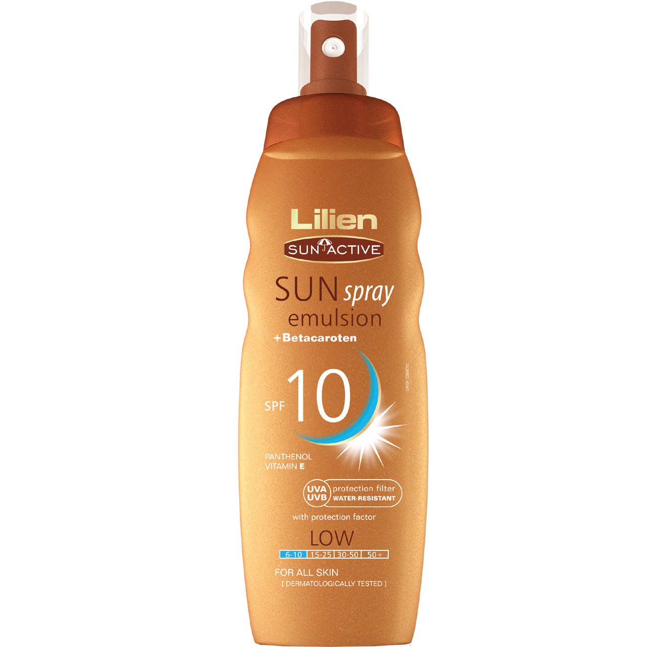 اسپری آفتاب لیلین سان اکتیو مدل sun spray with betacaroten با spf10 حجم 200 میلی لیتر