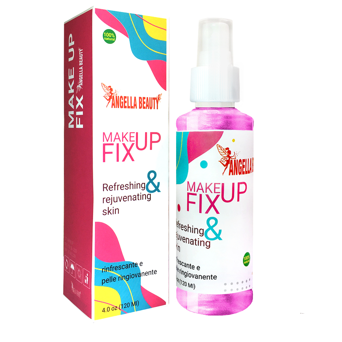 اسپری تثبیت کننده آرایش آنجلا بیوتی مدل glow.p حجم 120 میلی لیتر
