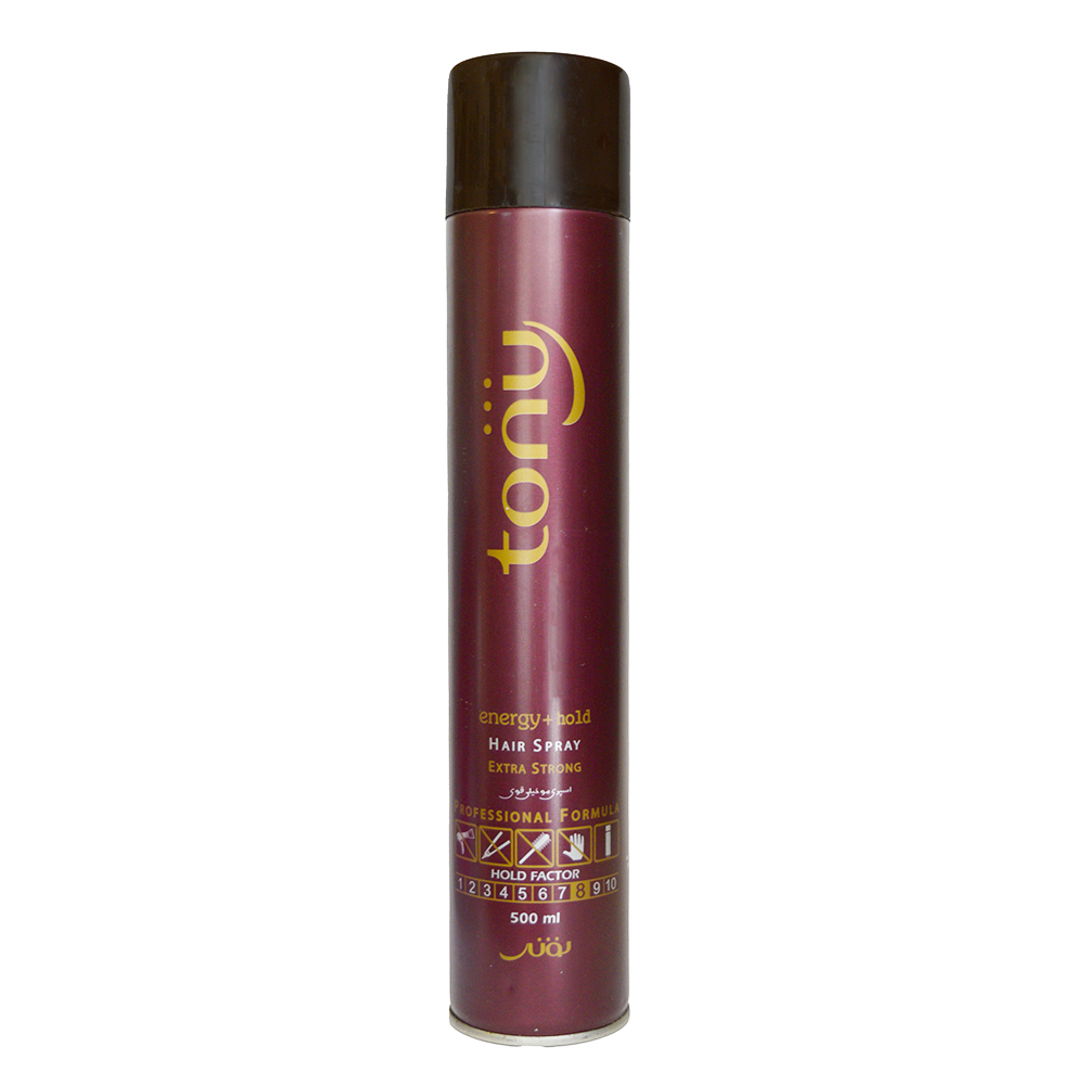 اسپری حالت دهنده مو تونی مدل extra strong حجم 500 میلی لیتر