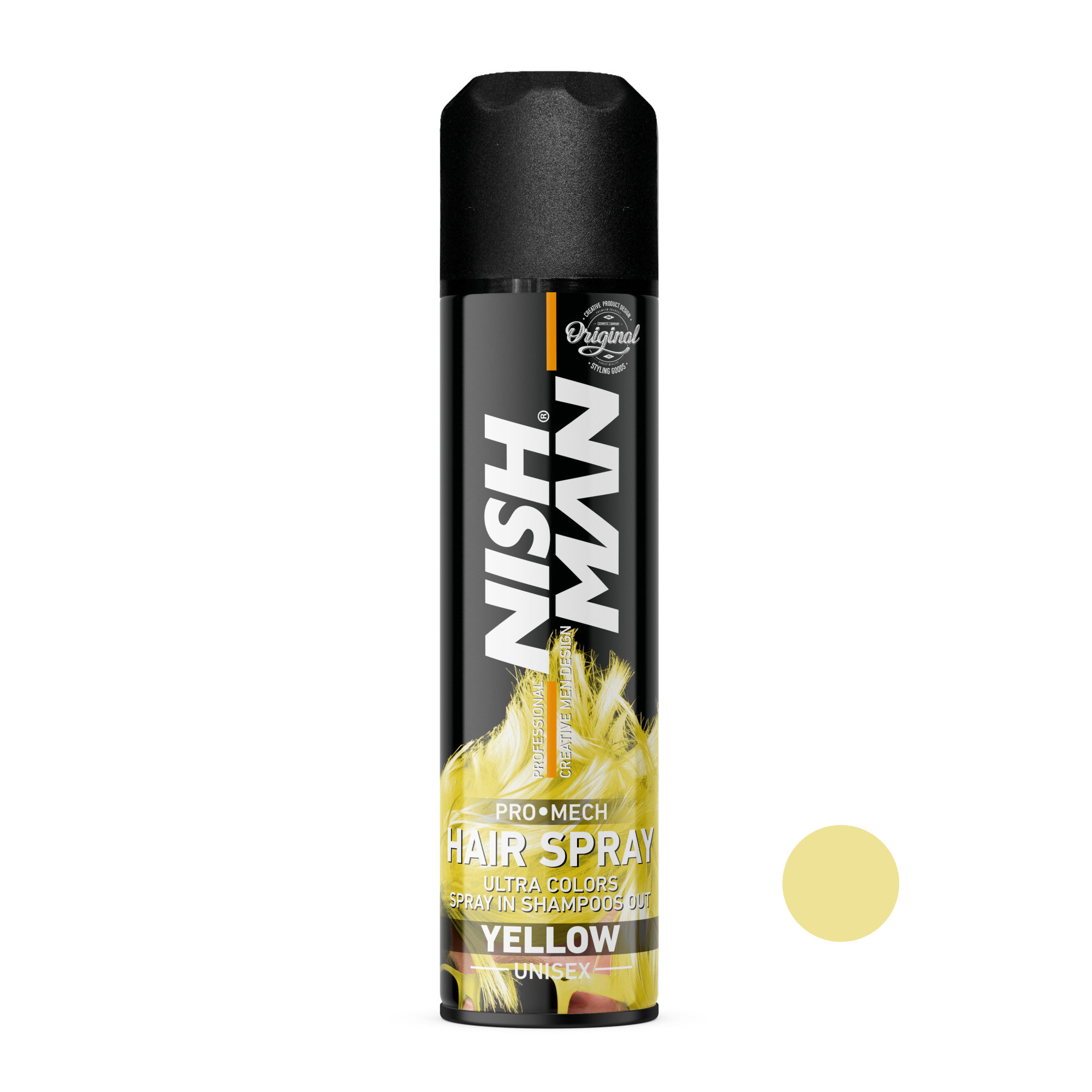 اسپری رنگ مو نیشمن مدل pro mech حجم 150 میلی لیتر رنگ زرد