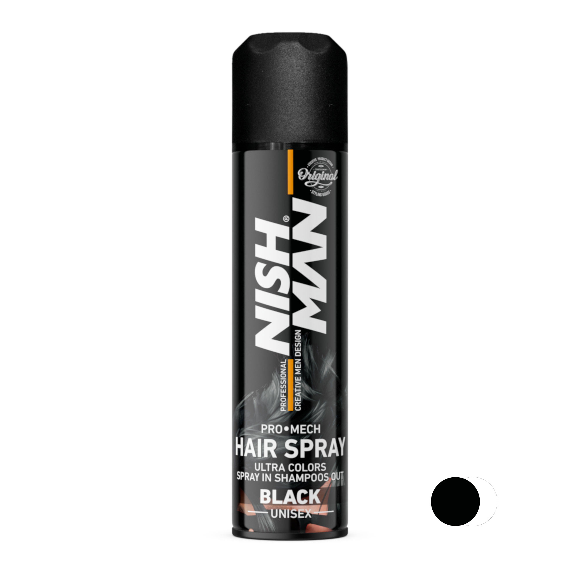 اسپری رنگ مو نیشمن مدل pro mech حجم 150 میلی لیتر رنگ مشکی