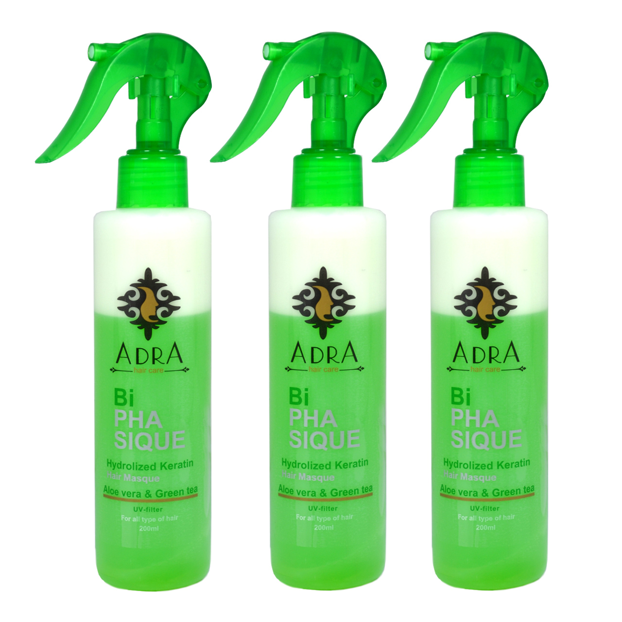 اسپری مو آدرا مدل keratin حجم 200 میلی لیتر مجموعه 3 عددی