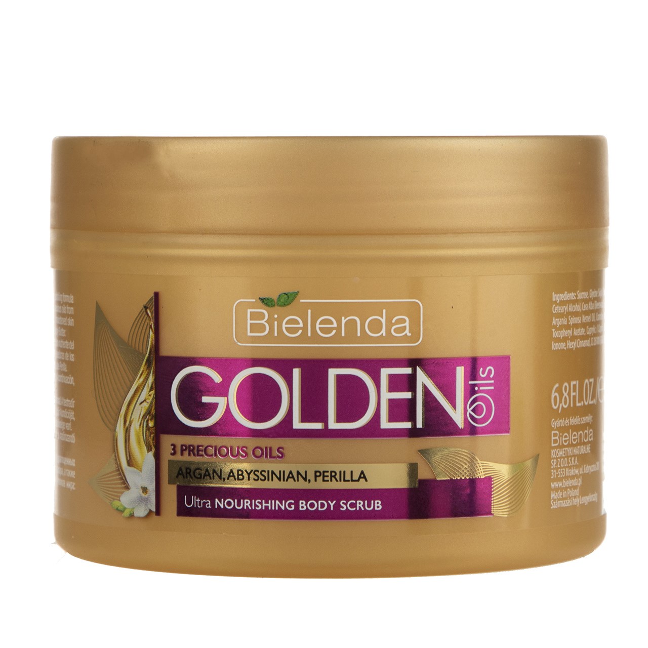 اسکراب بدن بی یلندا سری golden oils مقدار 200 گرم