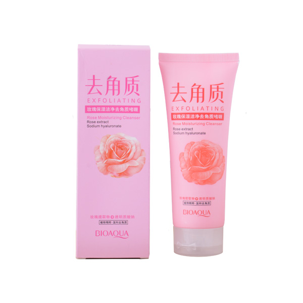 اسکراب لایه بردار بایو آکوا مدل rose moisturizing 6313 حجم 120 میلی لیتر