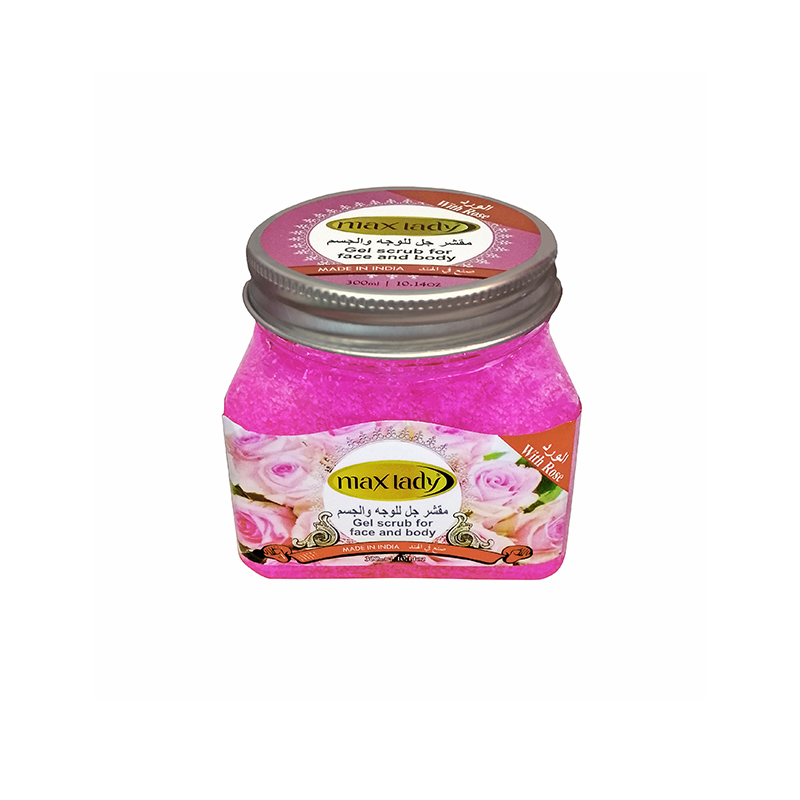اسکراب لایه بردار مکس لیدی مدل rose حجم 300 میلی لیتر
