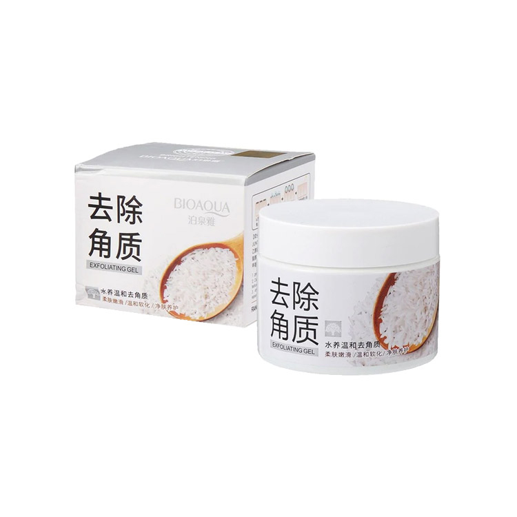 اسکراب لایه بردار پوست بایواکوا مدل brightening exfoliating rice gel حجم 140 میلی لیتر