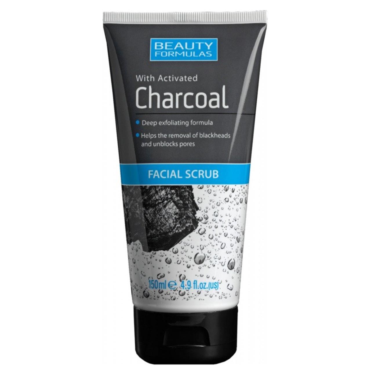 اسکراب لایه بردار پوست بیوتی فرمولاز مدل charcoal حجم 150 میلی لیتر