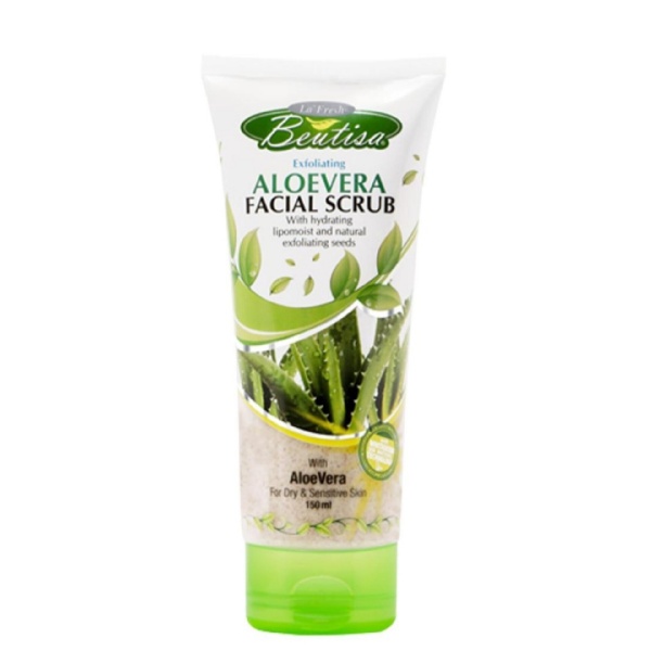 اسکراب لایه بردار پوست بیوتیسا مدل aloevera حجم 150 میلی لیتر