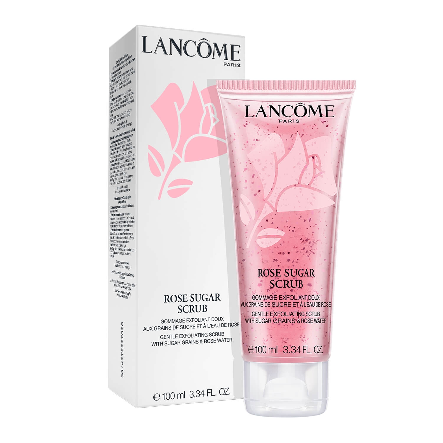 اسکراب لایه بردار پوست لانکوم مدل rose sugar حجم 100 میلی لیتر